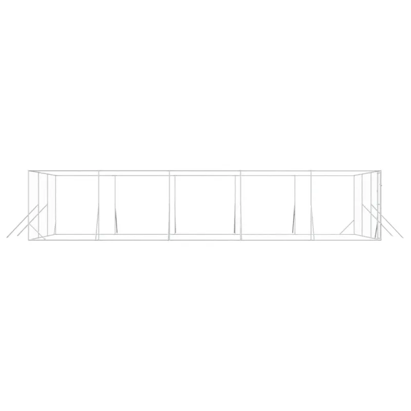 Lauko voljeras šunims, sidabrinis, 6x10x2m, plienas