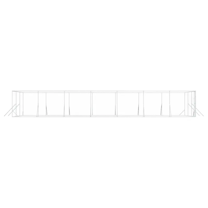 Lauko voljeras šunims, sidabrinis, 6x14x2m, plienas