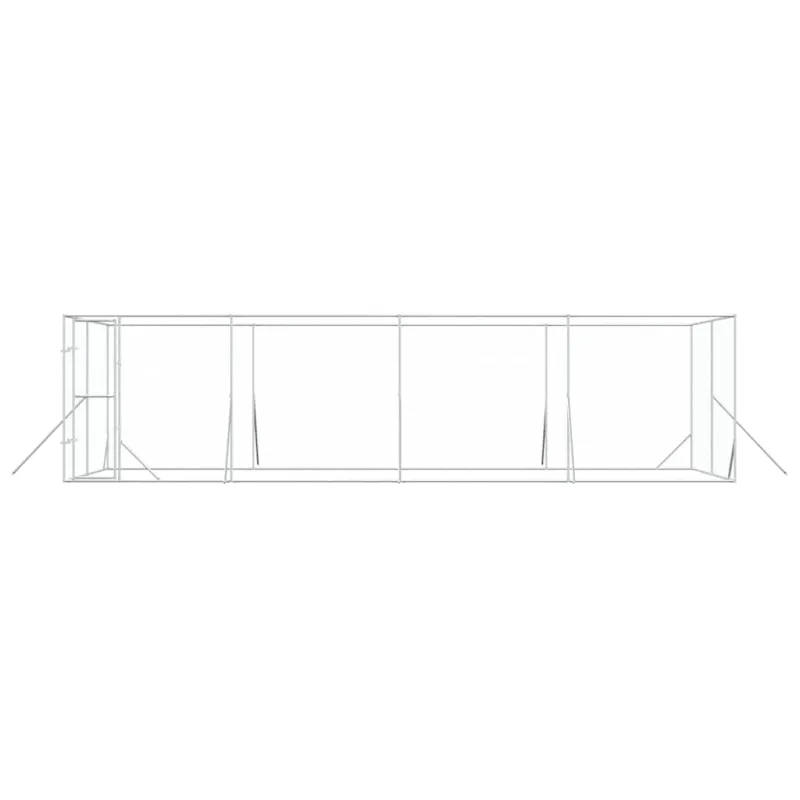 Lauko voljeras šunims, sidabrinis, 8x4x2m, plienas