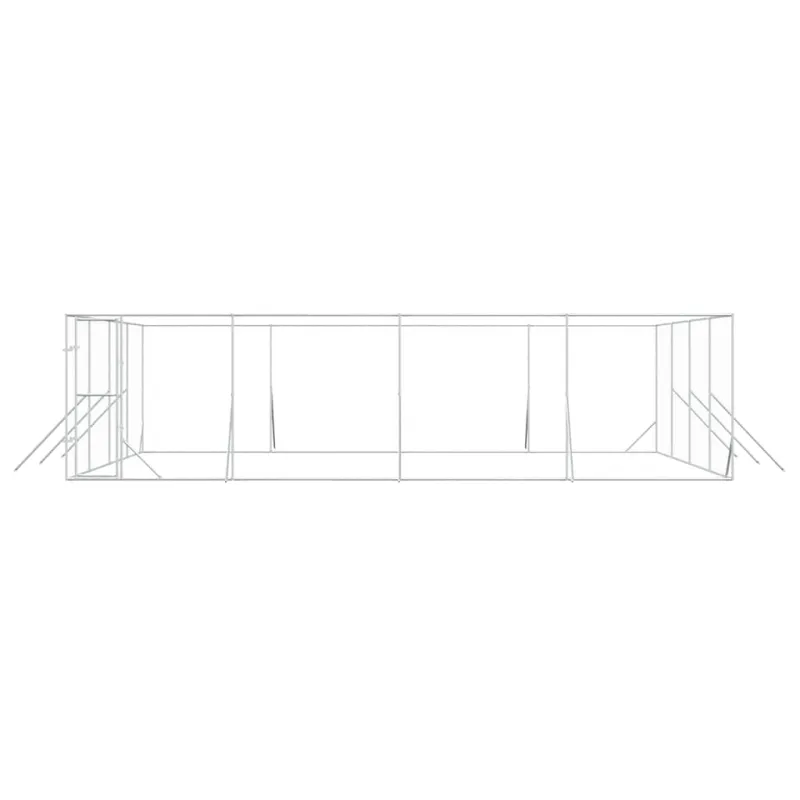 Lauko voljeras šunims, sidabrinis, 8x8x2m, plienas