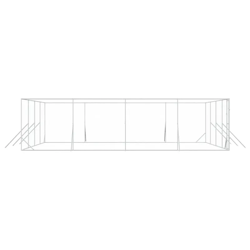 Lauko voljeras šunims, sidabrinis, 8x8x2m, plienas