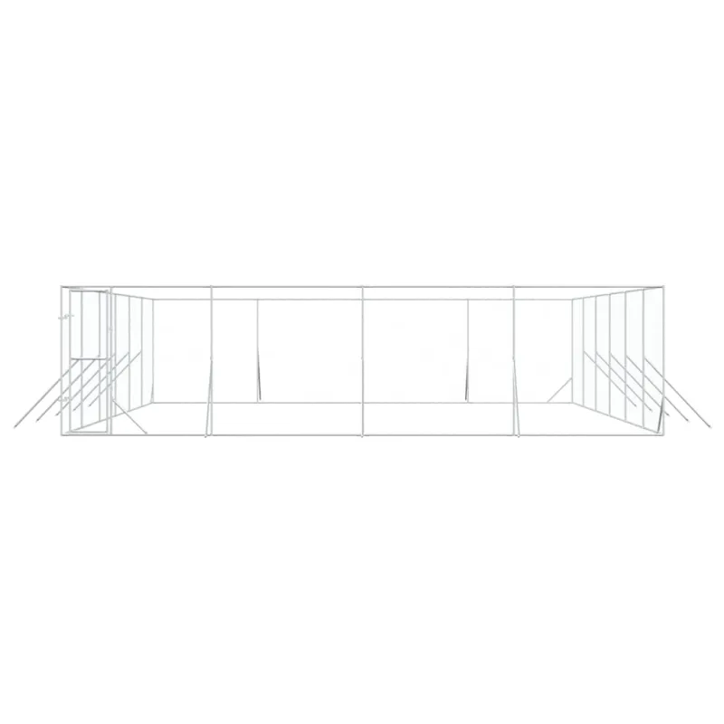 Lauko voljeras šunims, sidabrinis, 8x12x2m, plienas