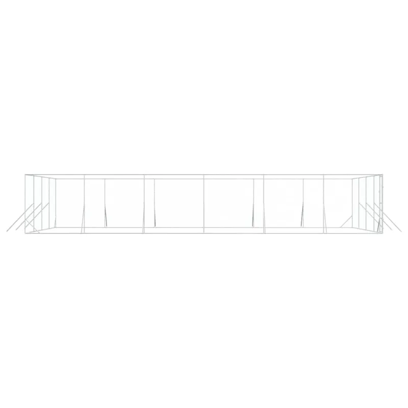Lauko voljeras šunims, sidabrinis, 8x12x2m, plienas