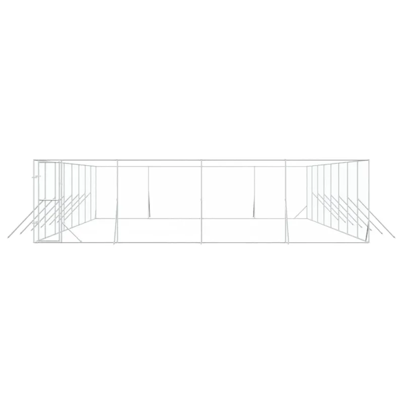 Lauko voljeras šunims, sidabrinis, 8x16x2m, plienas