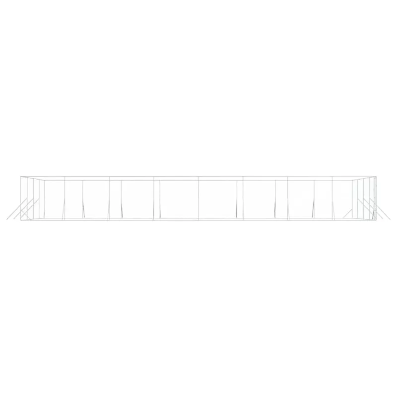 Lauko voljeras šunims, sidabrinis, 8x16x2m, plienas
