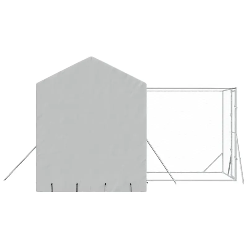 Lauko voljeras šunims su stogu, sidabrinis, 4x4x2,5m, plienas