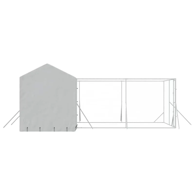 Lauko voljeras šunims su stogu, sidabrinis, 6x6x2,5m, plienas