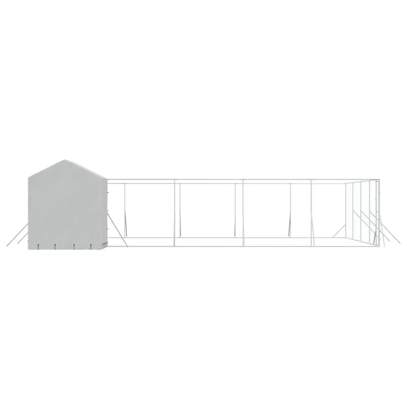 Lauko voljeras šunims su stogu, sidabrinis, 10x10x2,5m, plienas