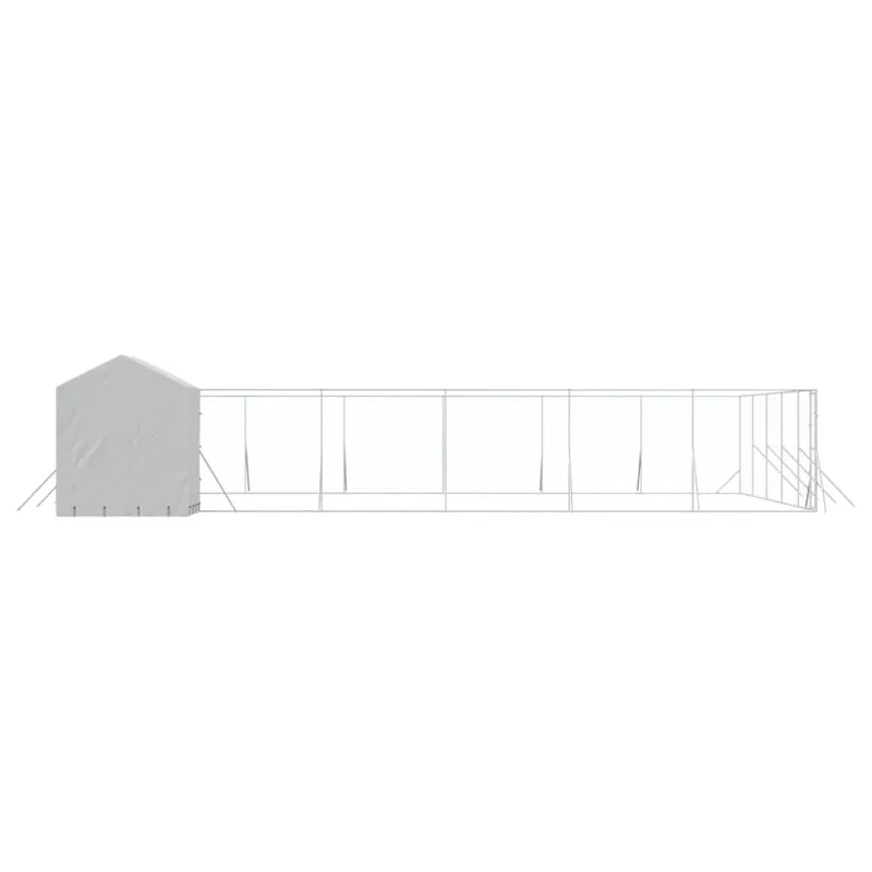 Lauko voljeras šunims su stogu, sidabrinis, 12x12x2,5m, plienas