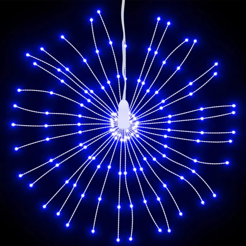 Kalėdiniai šviestuvai fejerverkai, 2vnt., 140 mėlynų LED, 17cm