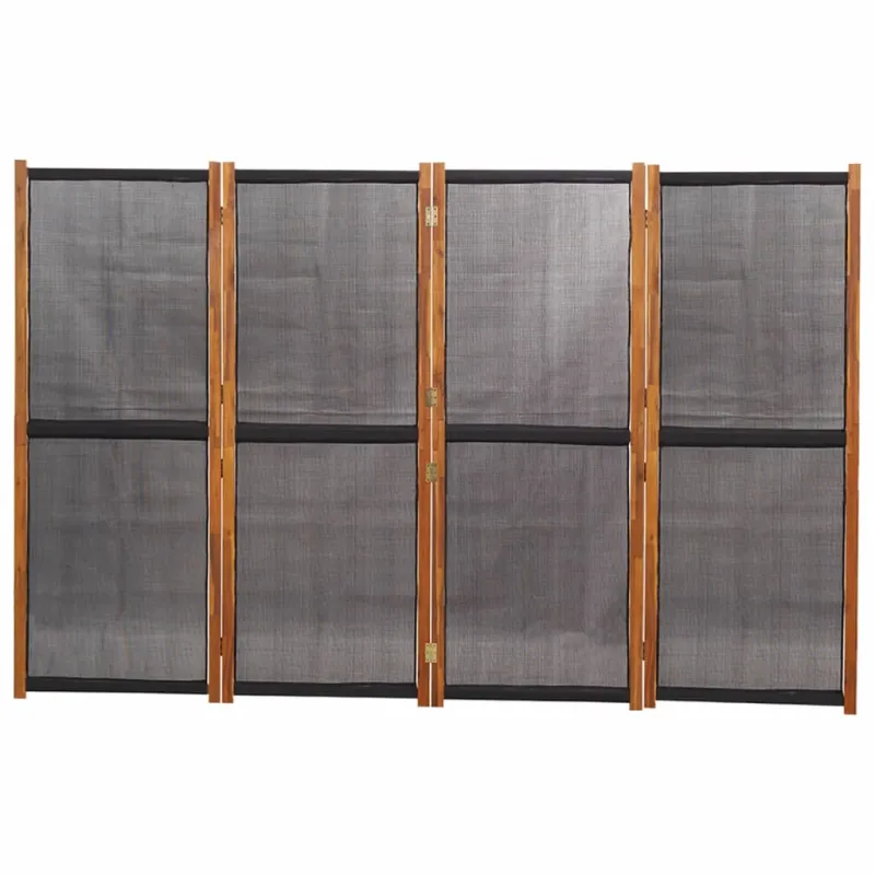 Kambario pertvara, 4 dalių, juodos spalvos, 280x180cm