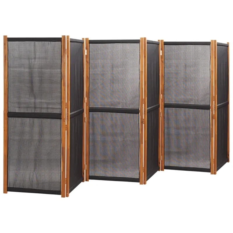 Kambario pertvara, 6 dalių, juodos spalvos, 420x180cm