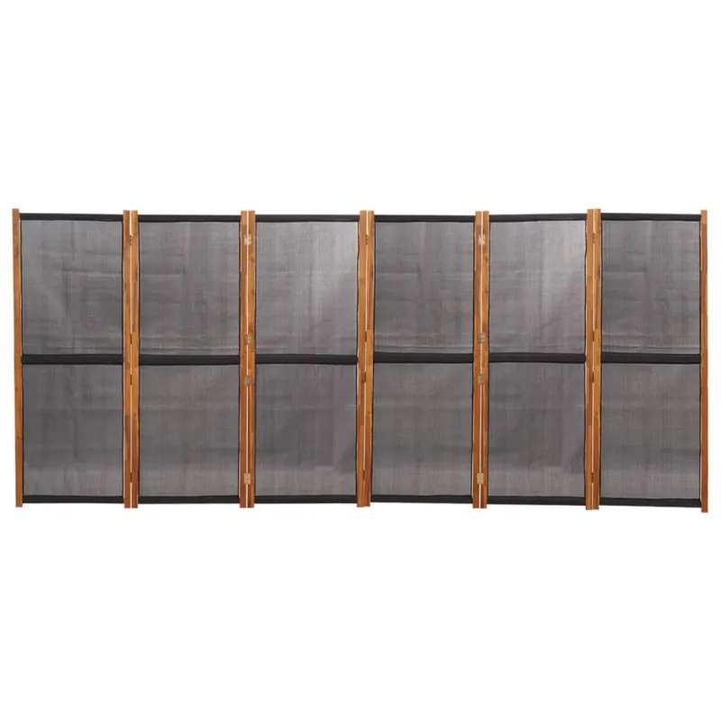 Kambario pertvara, 6 dalių, juodos spalvos, 420x180cm