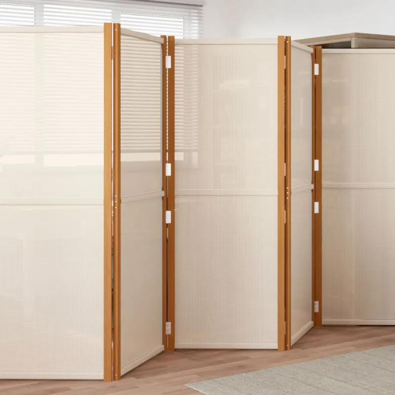 Kambario pertvara, 5 dalių, kreminės baltos spalvos, 350x180cm