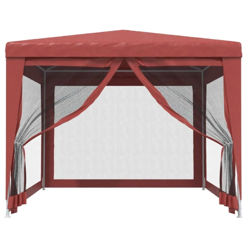 Proginė palapinė su 4 tinklinėmis sienomis, raudona, 3x4m, HDPE