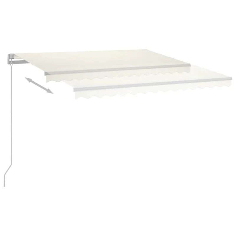 Rankiniu būdu ištraukiama markizė su LED, kreminė, 300x250cm