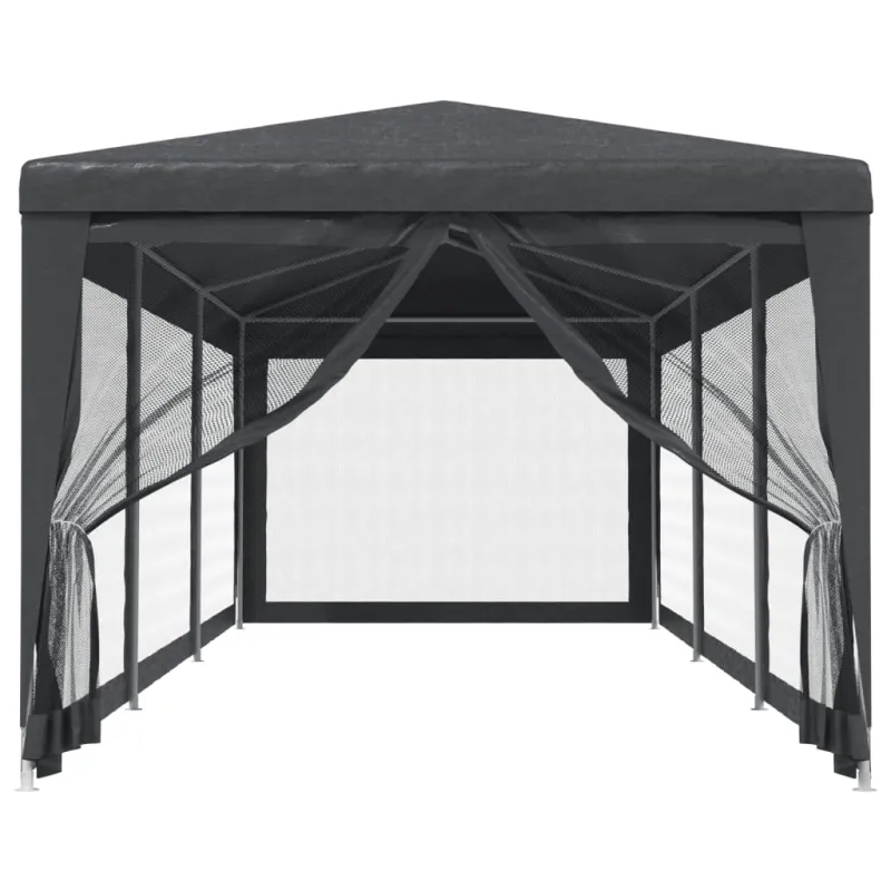 Proginė palapinė su 8 sienomis, antracito, 3x9m, HDPE