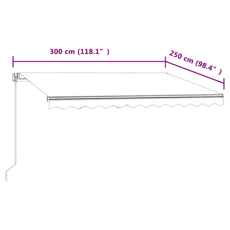 Automatinė ištraukiama markizė, kreminės spalvos, 300x250cm