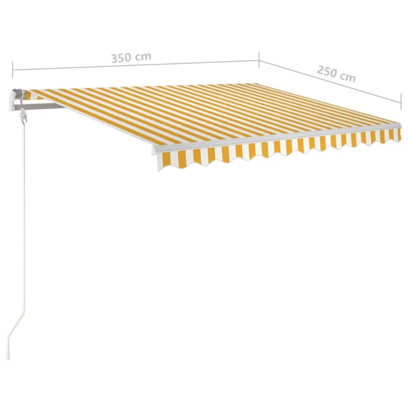 Rankiniu būdu ištraukiama markizė, geltona ir balta, 350x250cm