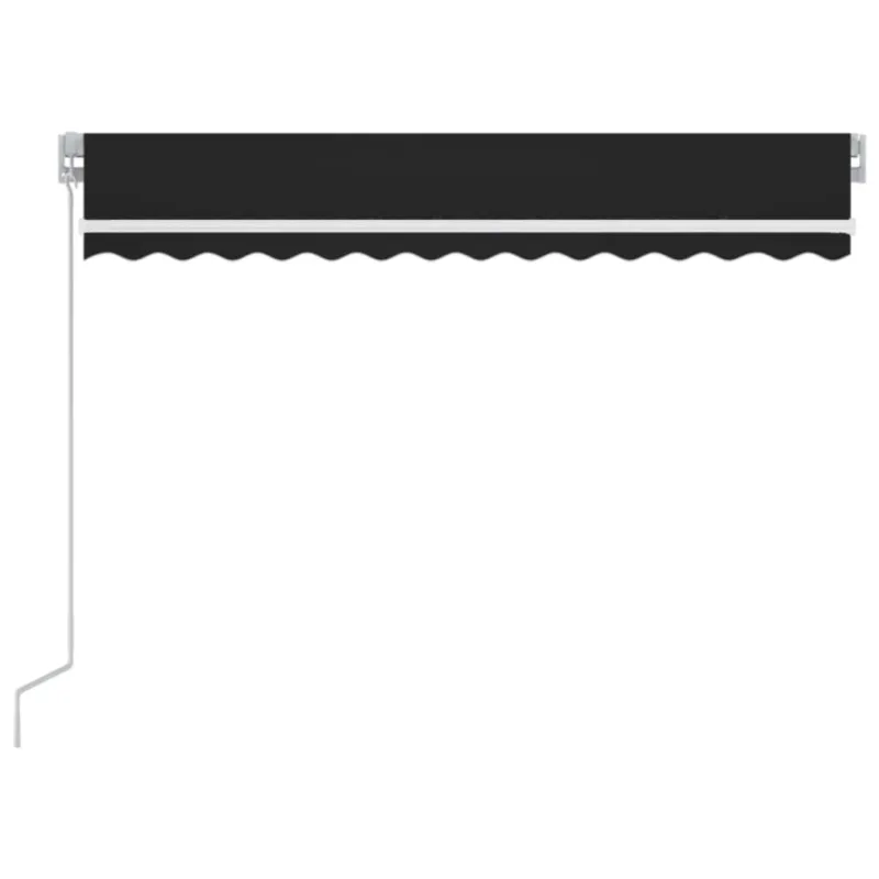 Rankiniu būdu ištraukiama markizė su LED, antracito, 350x250cm
