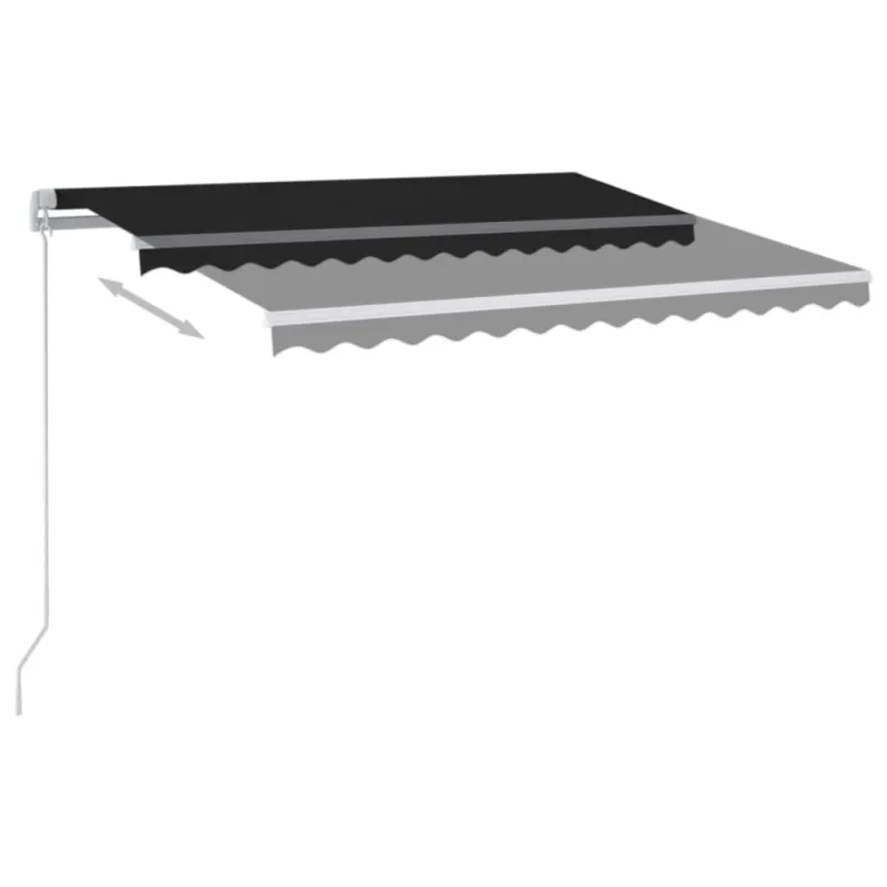 Rankiniu būdu ištraukiama markizė su LED, antracito, 350x250cm