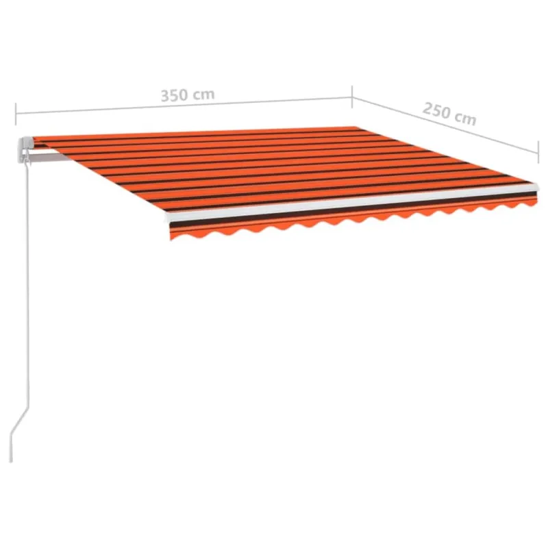 Rankiniu būdu ištraukiama markizė, oranžinė ir ruda, 350x250cm