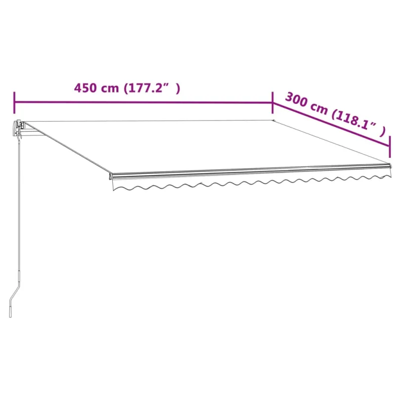 Automatinė ištraukiama markizė, geltona ir balta, 450x300cm