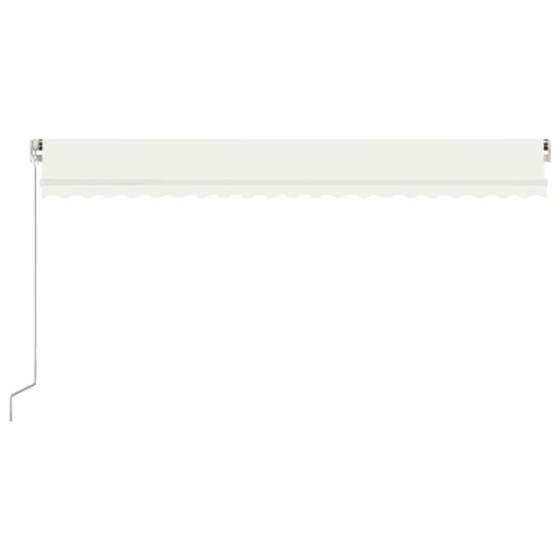 Rankiniu būdu ištraukiama markizė su LED, kreminė, 500x300cm