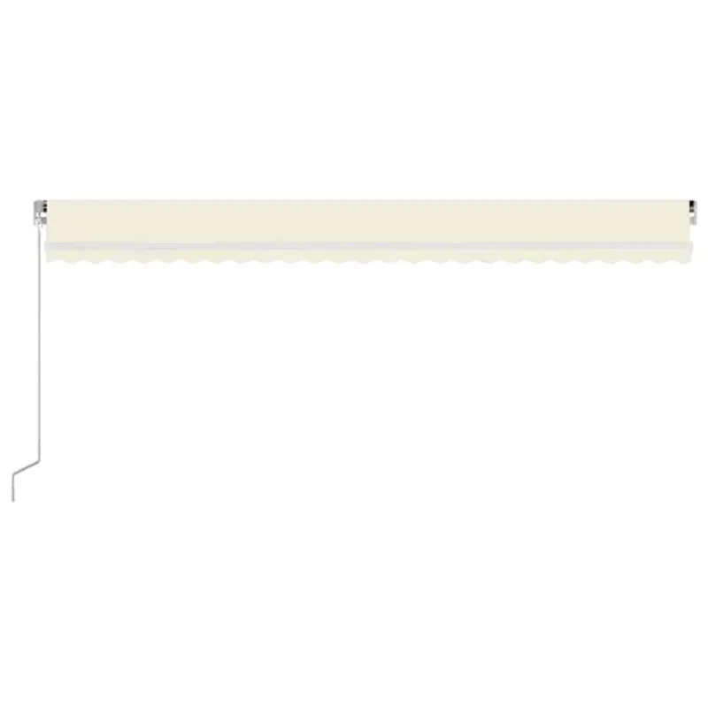 Rankiniu būdu ištraukiama markizė su LED, kreminė, 600x300cm