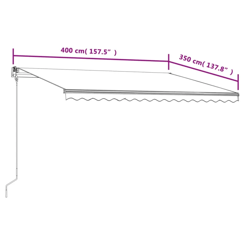 Automatinė ištraukiama markizė, antracito spalvos, 400x350cm