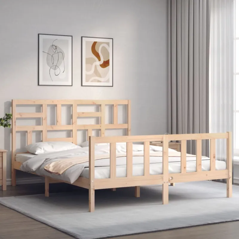 Lovos rėmas be čiužinio, 160x200cm, pušies medienos masyvas