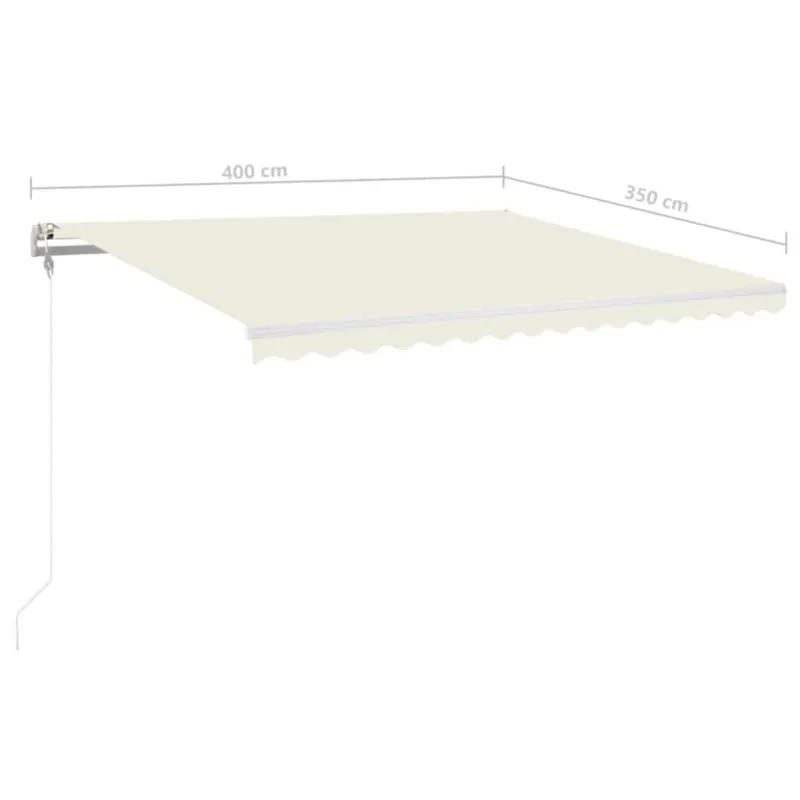 Automatinė markizė su LED/vėjo jutikliu, kreminė, 400x350cm