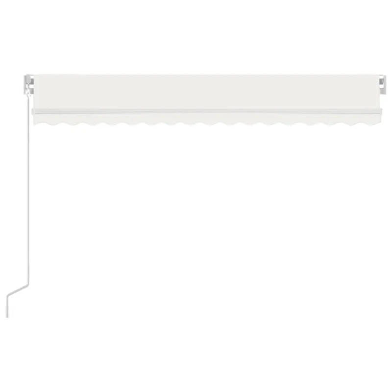 Rankiniu būdu ištraukiama markizė su LED, kreminė, 450x350cm