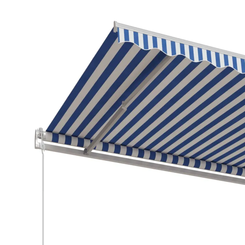 Automatinė ištraukiama markizė, mėlyna ir balta, 450x350cm