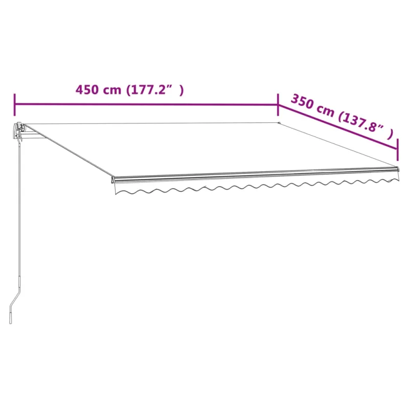 Automatinė ištraukiama markizė, mėlyna ir balta, 450x350cm
