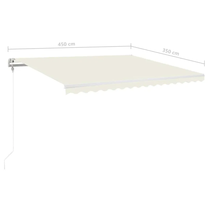 Automatinė markizė su LED/vėjo jutikliu, kreminė, 450x350cm