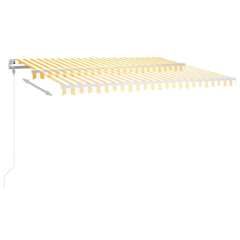 Markizė su LED/vėjo jutikliu, geltona/balta, 450x350cm