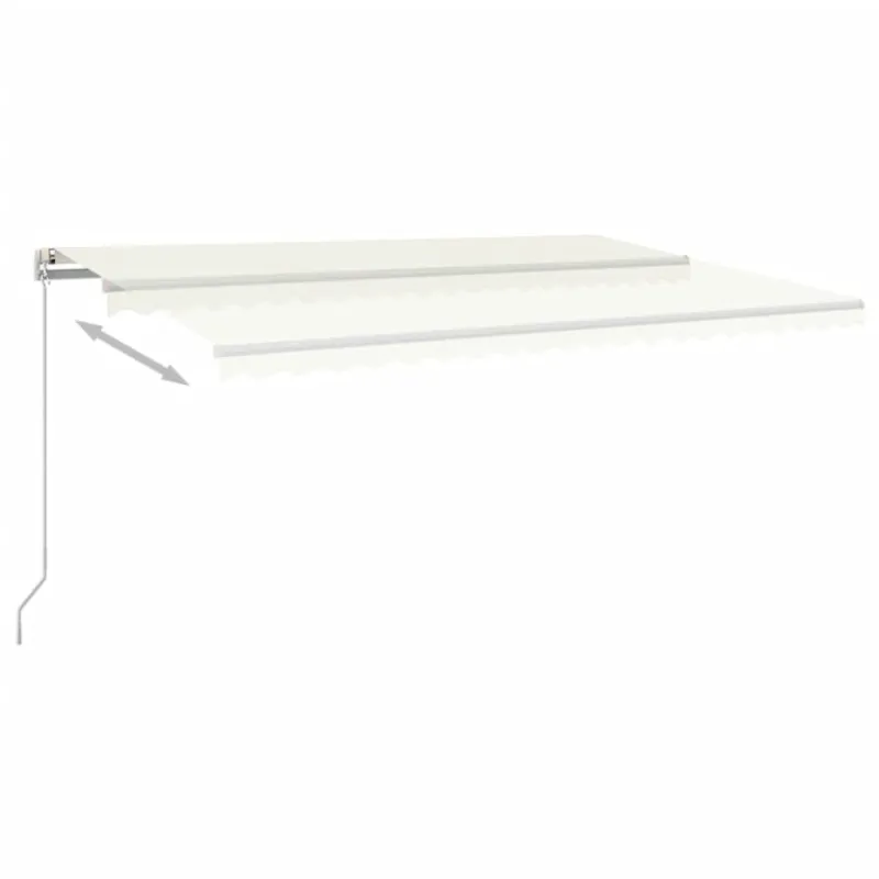 Rankiniu būdu ištraukiama markizė su LED, kreminė, 500x350cm