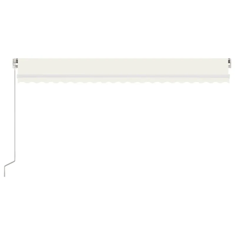Rankiniu būdu ištraukiama markizė su LED, kreminė, 500x350cm