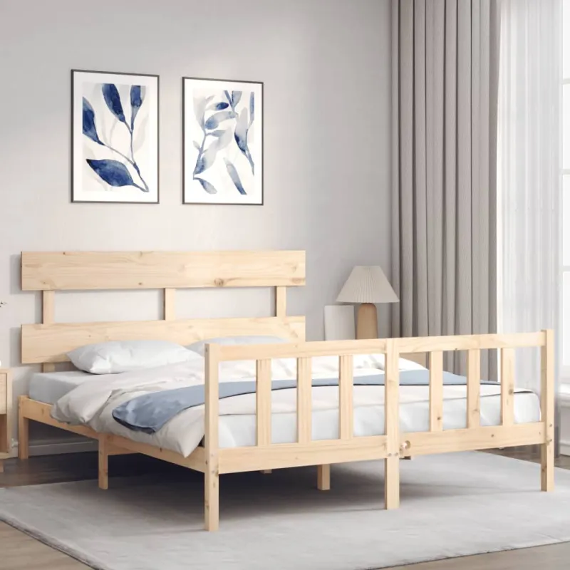 Lovos rėmas be čiužinio, 160x200cm, pušies medienos masyvas