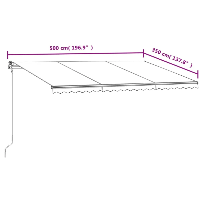 Automatinė ištraukiama markizė, kreminės spalvos, 500x350cm