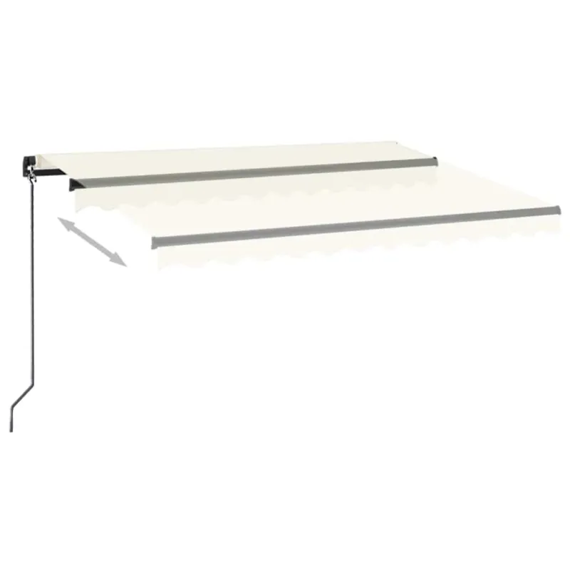 Rankiniu būdu ištraukiama markizė su LED, kreminė, 350x250cm
