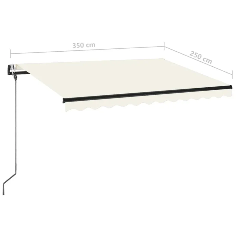 Automatinė markizė su LED/vėjo jutikliu, kreminė, 350x250cm