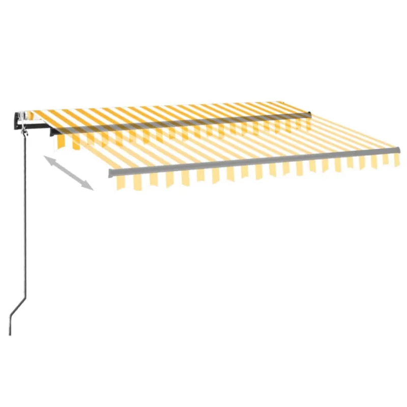 Markizė su LED/vėjo jutikliu, geltona/balta, 350x250cm