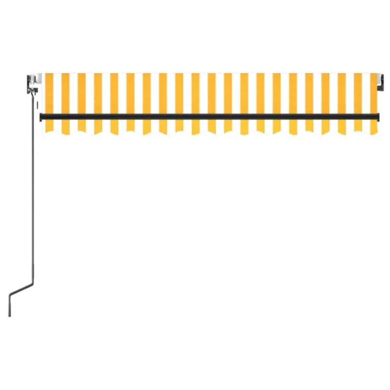 Markizė su LED/vėjo jutikliu, geltona/balta, 350x250cm
