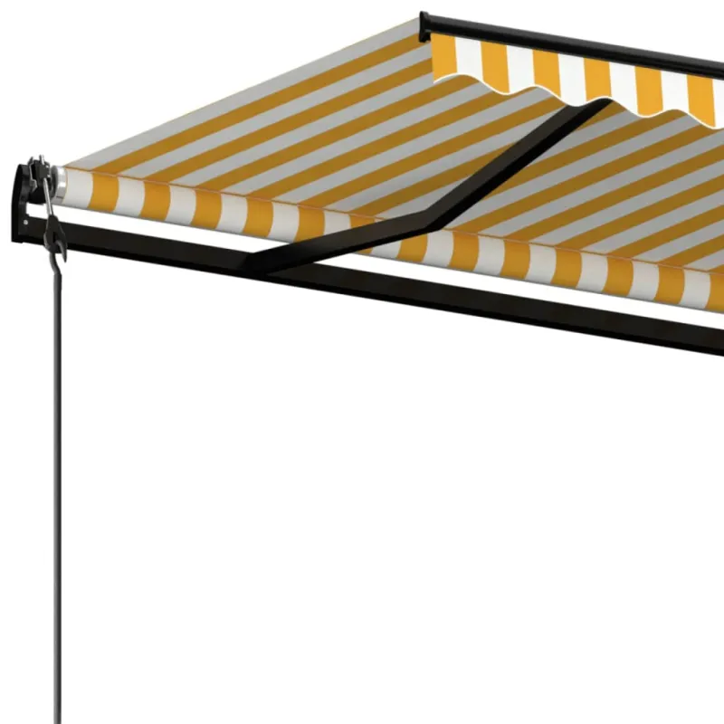 Automatinė ištraukiama markizė, geltona ir balta, 450x300cm