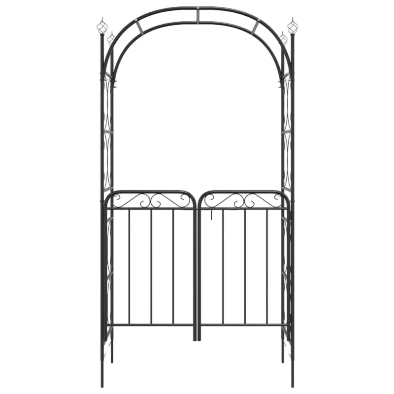 Sodo arka su varteliais, juodos spalvos, 108x45x235cm, plienas