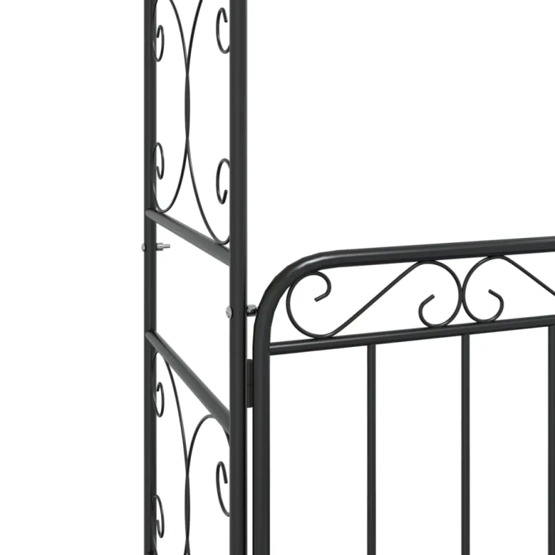 Sodo arka su varteliais, juodos spalvos, 108x45x235cm, plienas
