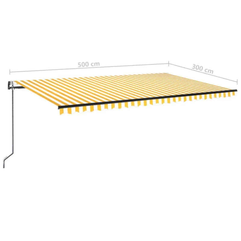 Automatinė ištraukiama markizė, geltona ir balta, 500x300cm