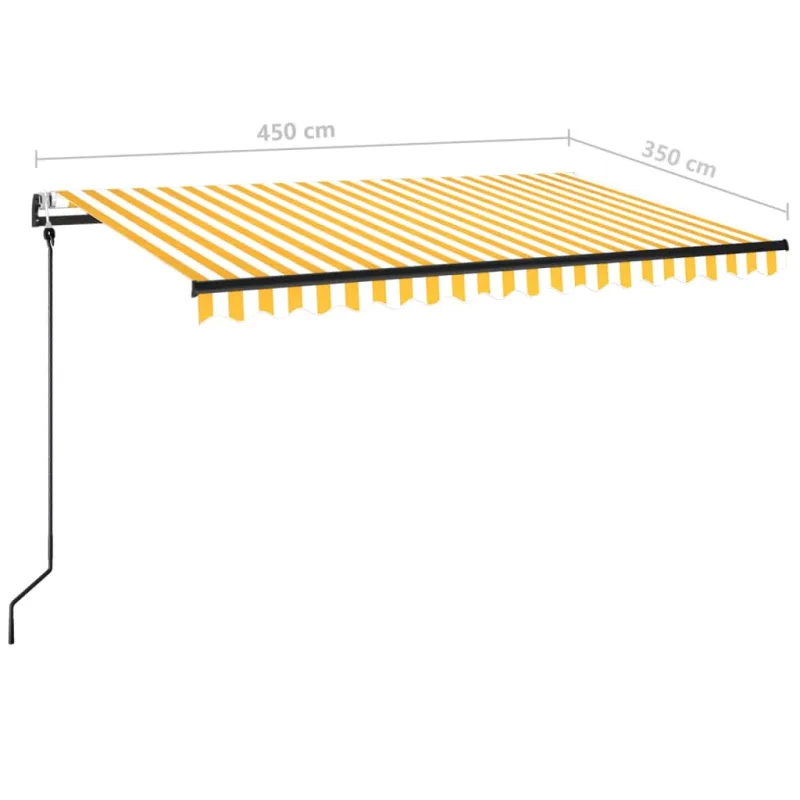 Automatinė ištraukiama markizė, geltona ir balta, 450x350cm